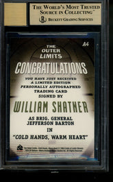 2002 The Outer Limits Premiere Autograph William Shatner Barton LE Auto BGS 9.5